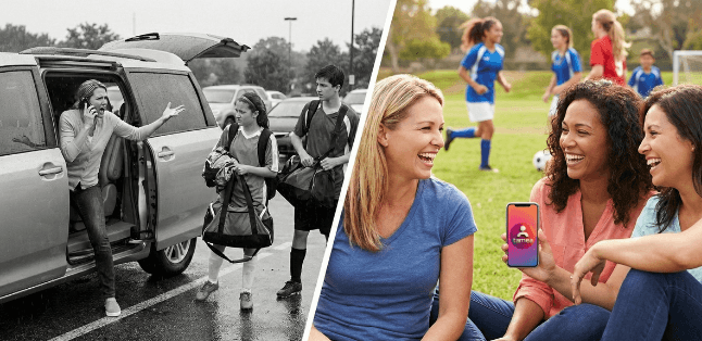 Tamea App showing team dashboard and calendar view